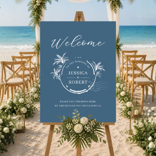 Affiche Panneau de Bienvenue de Mariage de Timbre de Litto