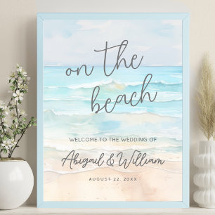 Affiche Panneau de bienvenue de mariage d'été sur la plage