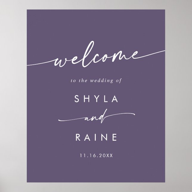 Affiche Panneau de bienvenue de mariage DIY chic bohème pr (Devant)