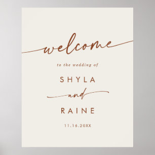 Affiche Panneau de bienvenue de mariage DIY Crème Bohème C