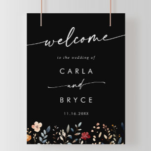 Affiche Panneau de bienvenue de mariage DIY de fleur sauva