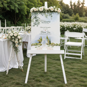 Affiche Panneau de bienvenue de mariage du pavillon de jar