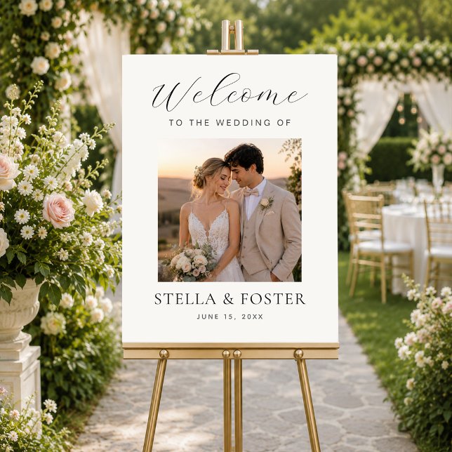 Affiche Panneau de Bienvenue de Mariage Élégant Minimalist (Créateur téléchargé)