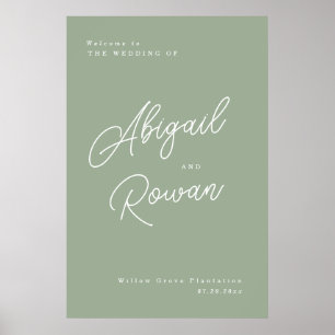 Affiche Panneau de bienvenue de mariage élégant minimalist
