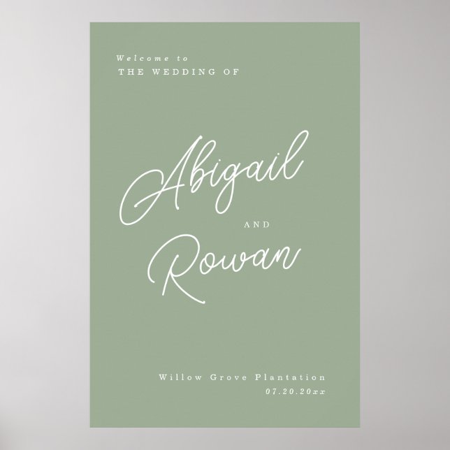 Affiche Panneau de bienvenue de mariage élégant minimalist (Devant)