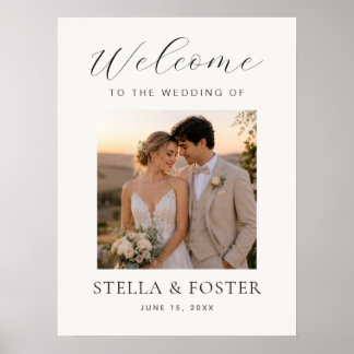 Affiche Panneau de Bienvenue de Mariage Élégant Minimalist