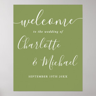 Affiche Panneau de bienvenue de mariage élégant moderne ve