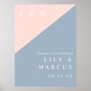 Affiche Panneau de bienvenue de mariage élégant poussiéreu