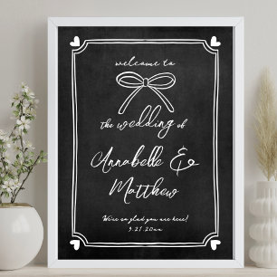 Affiche Panneau de bienvenue de mariage fantaisiste à la c