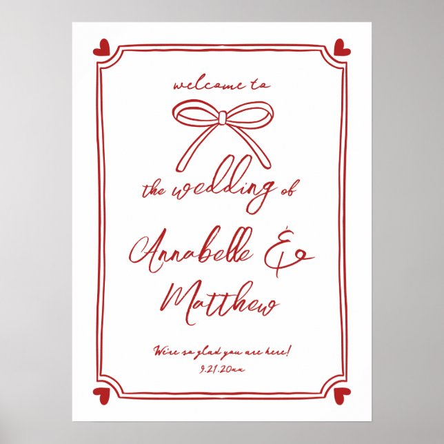 Affiche Panneau de bienvenue de mariage fantaisiste avec u (Devant)