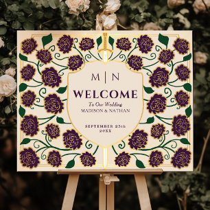 Affiche Panneau de bienvenue de mariage fantastique Boucli