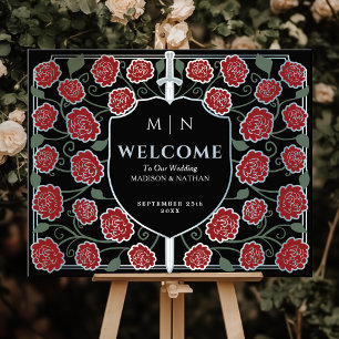 Affiche Panneau de bienvenue de mariage Fantasy Silver Swo