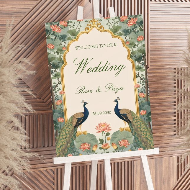 Affiche Panneau de bienvenue de mariage indien Pichwai de  (Créateur téléchargé)