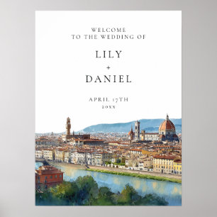 Affiche Panneau de bienvenue de mariage italien à Florence