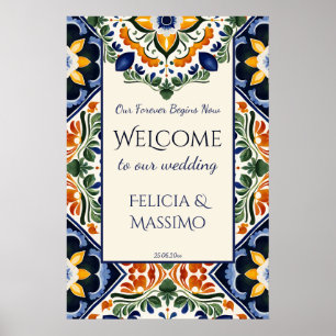 Affiche Panneau de bienvenue de mariage mexicain vintage T