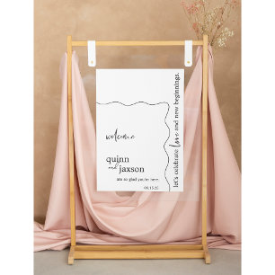 Affiche Panneau de bienvenue de mariage minimal