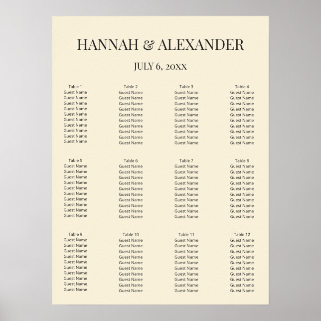 Affiche Panneau de bienvenue de mariage minimal moderne (Devant)