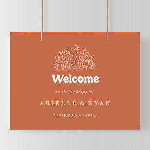 Affiche Panneau de bienvenue de mariage minimaliste en ter