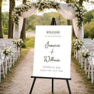 Affiche Panneau de Bienvenue de Mariage Minimaliste Modern
