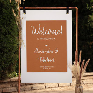 Affiche Panneau de bienvenue de mariage moderne automne te