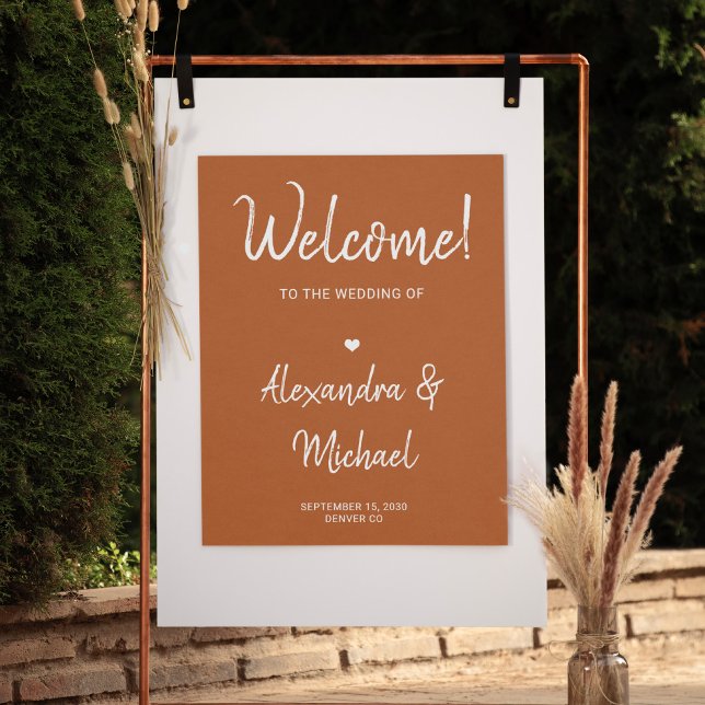 Affiche Panneau de bienvenue de mariage moderne automne te (Créateur téléchargé)