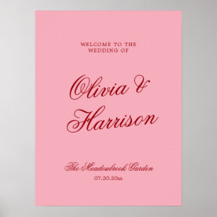 Affiche Panneau de Bienvenue de Mariage Moderne et Propre