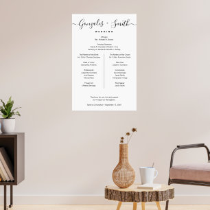 Affiche Panneau de bienvenue de mariage moderne minimalist