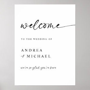 Affiche Panneau de bienvenue de mariage moderne minimalist