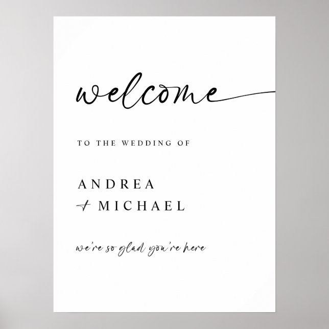 Affiche Panneau de bienvenue de mariage moderne minimalist (Devant)