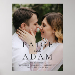 Affiche Panneau de bienvenue de mariage moderne photo édit