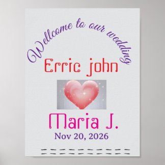Affiche Panneau de bienvenue de mariage modifiable Panneau