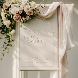 Affiche Panneau de bienvenue de mariage numérique minimali