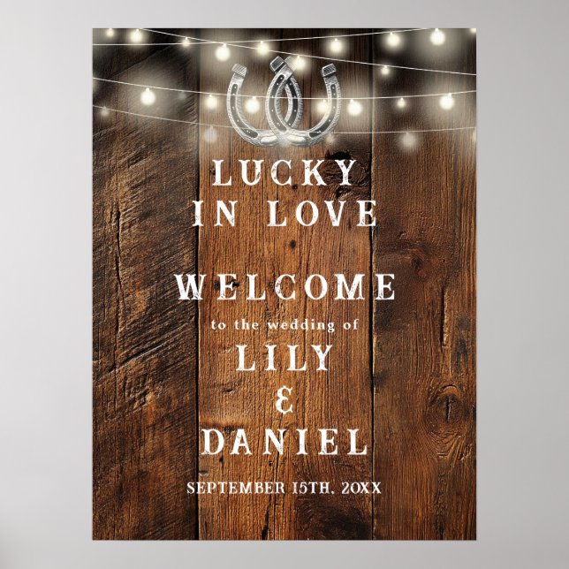 Affiche Panneau de bienvenue de mariage occidental Fers à  (Devant)