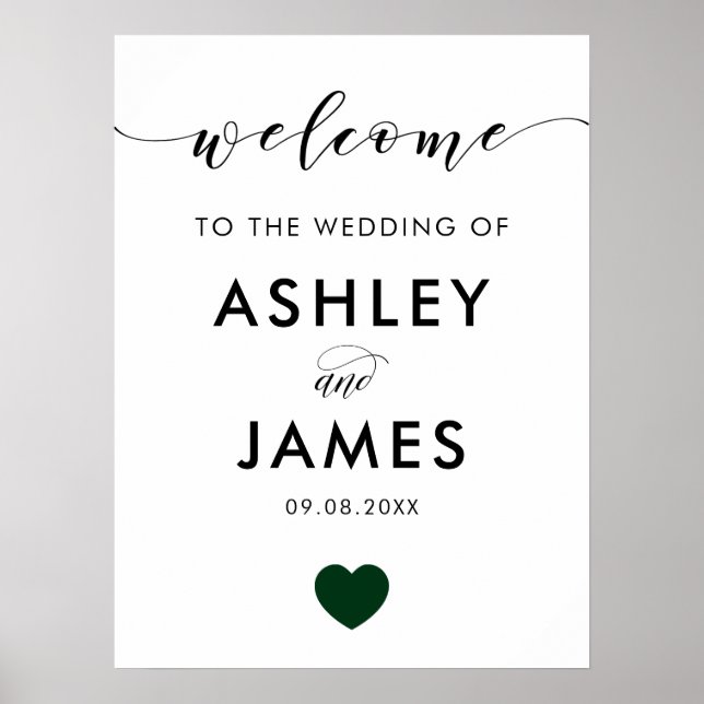 Affiche Panneau de bienvenue de mariage, Panneau de saluta (Devant)