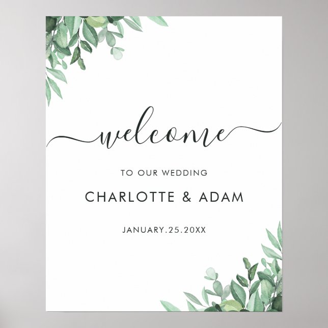 Affiche Panneau de bienvenue de mariage personnalisé avec  (Devant)