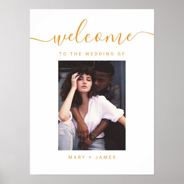 Affiche Panneau de bienvenue de mariage photo avec écritur (Devant)