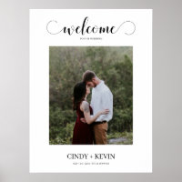 Panneau de Bienvenue de Mariage Photo Écriture Cal
