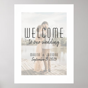 Affiche Panneau de Bienvenue de Mariage Photo Moderne