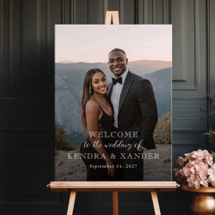 Affiche Panneau de bienvenue de mariage photo, photo de bi