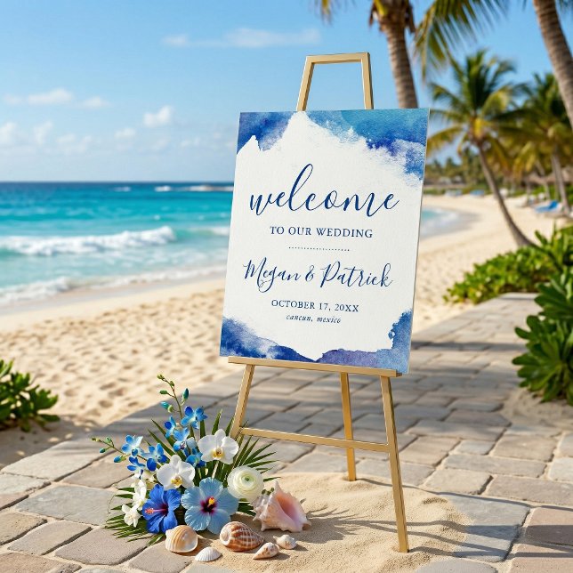 Affiche Panneau de bienvenue de mariage Sapphire Tide (Créateur téléchargé)