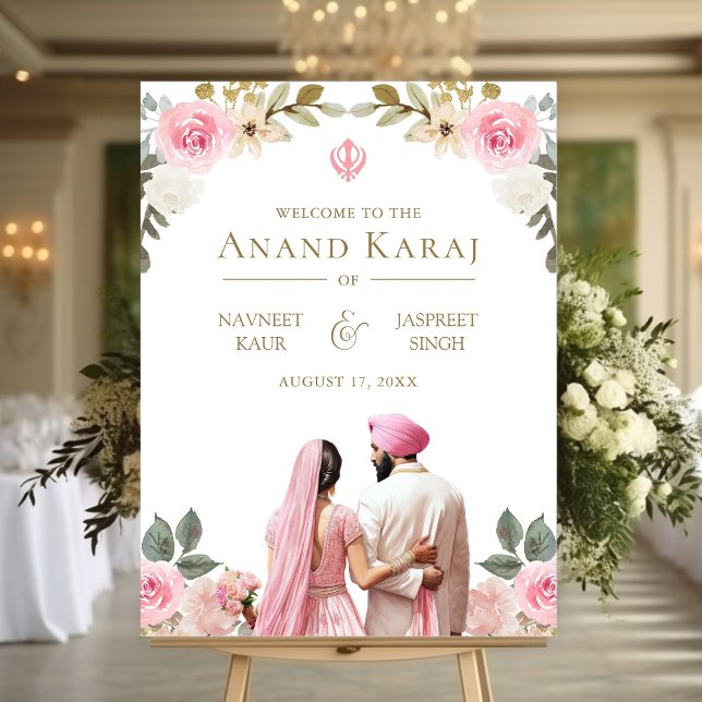 Affiche Panneau de bienvenue de mariage Sikh Anand Karaj à (Créateur téléchargé)