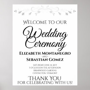 Affiche Panneau de bienvenue de mariage simple élégant noi