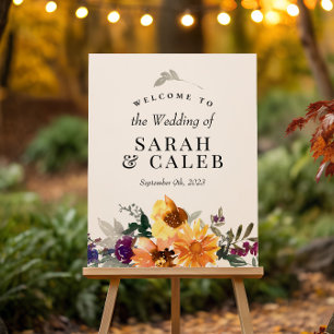 Affiche Panneau de bienvenue de mariage tournesol fleur sa