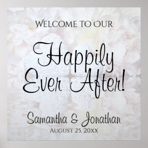 Affiche Panneau de bienvenue de mariage White Reflections