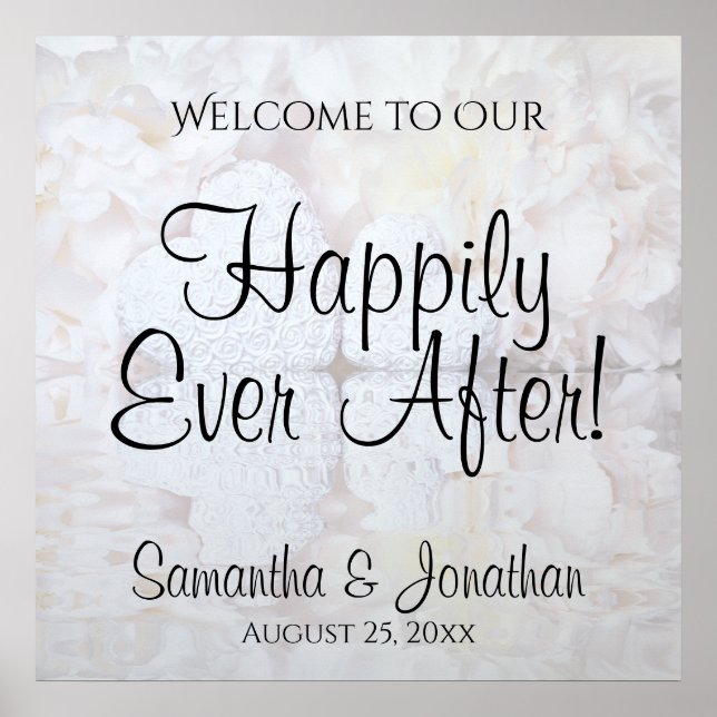 Affiche Panneau de bienvenue de mariage White Reflections (Devant)