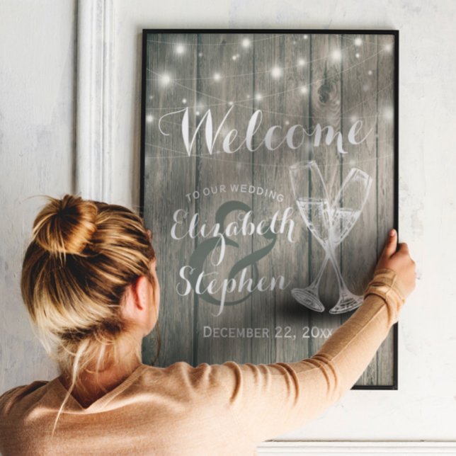 Affiche Panneau de bienvenue de réception de mariage Verre (Créateur téléchargé)