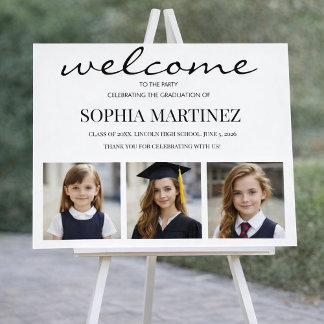 Affiche Panneau de bienvenue de remise de diplômes moderne