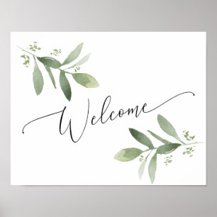 Affiche Panneau de bienvenue de verdure botanique Mariage