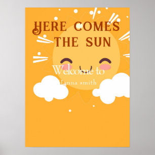 Affiche Panneau de bienvenue du baby shower Sunshine