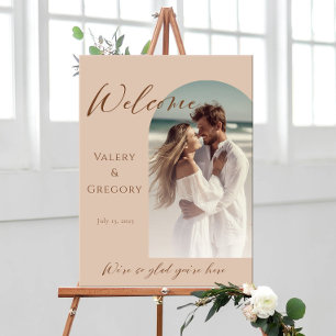 Affiche Panneau de bienvenue du mariage de photo d'arche m